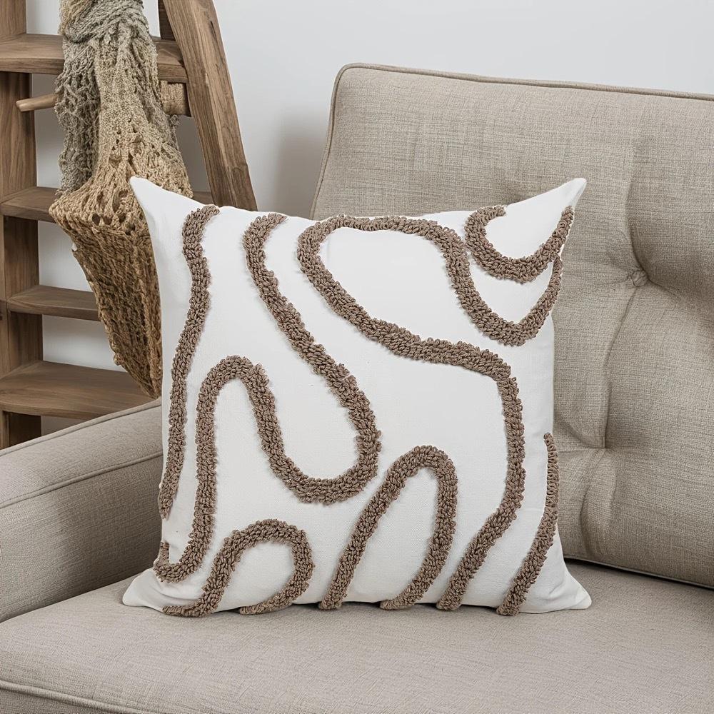 

Ins Style Pillow Solid Color Moroccan Geometric Line Pillow Case Pillow Bedside Bedroom Cushion Bedroom Sofa Pillow 45x45