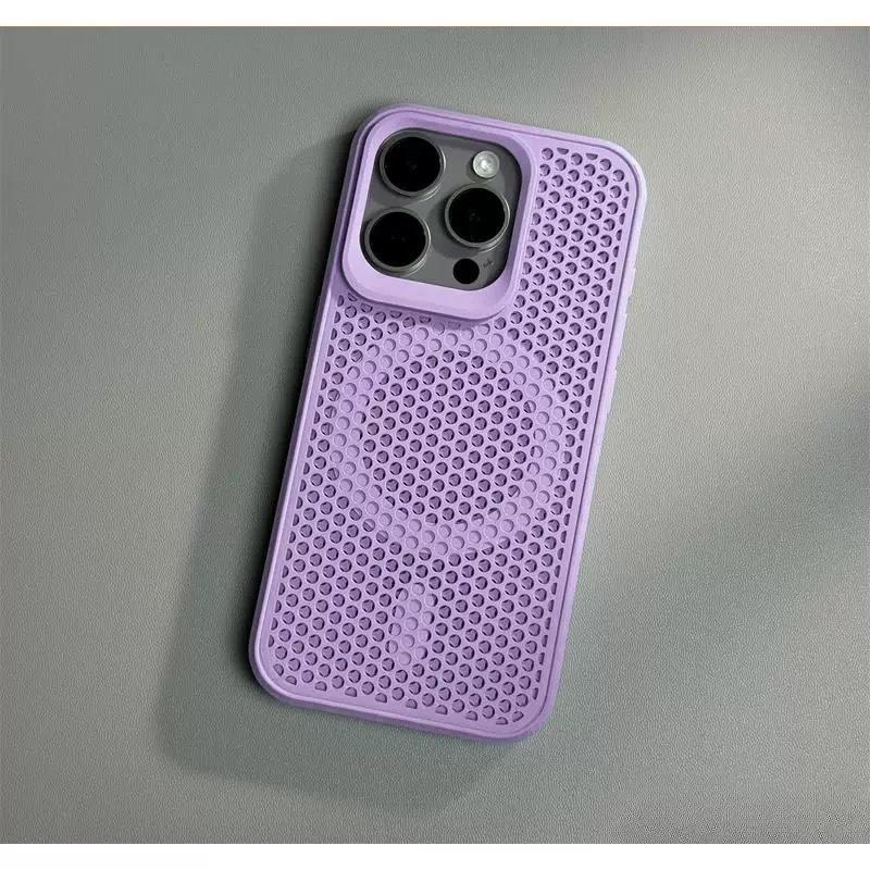 Applicable To IPhone17 Honeycomb Mesh Heat Dissipation and Breathable Mobile Phone Case Apple 16 Magnetic Ultra Thin Simple Protective Case 15