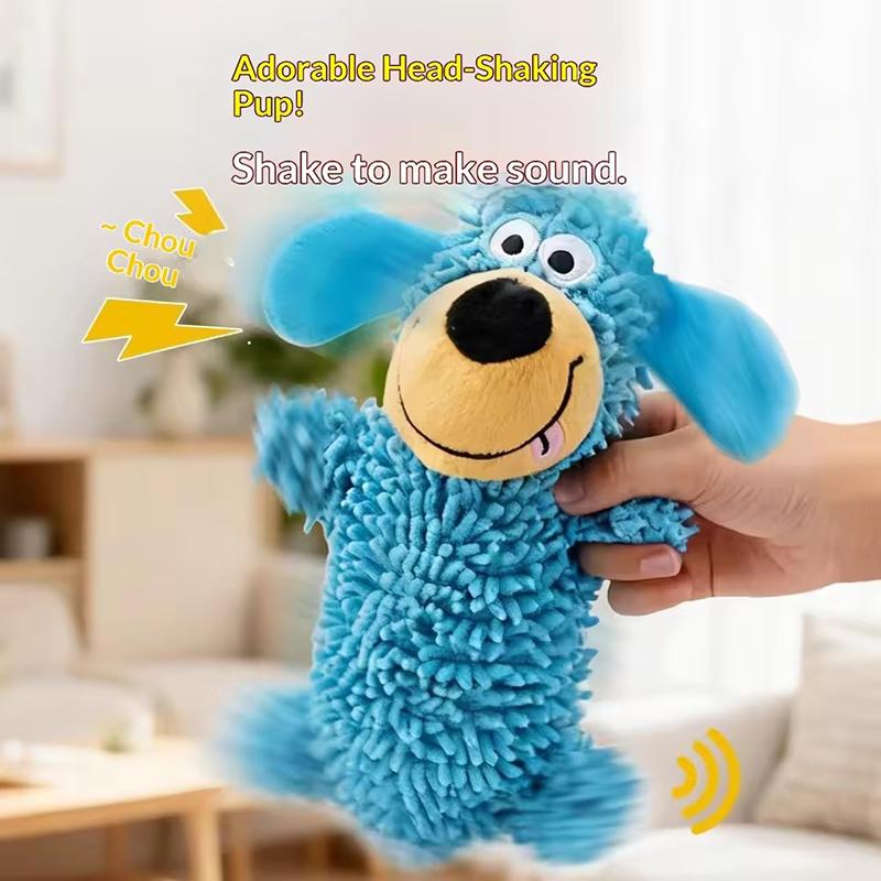 Plush Squeaky Dog Toy Teething Molar Chew Resistant Interactive Self Play Small Medium Puppy Dogs Anti Boredom Teeth Cleaning Pet Supplies
