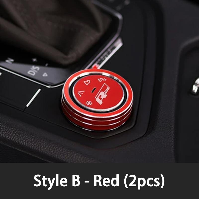 2026 Hot Sticker 2Pcs 3D Aluminum Interior Driving Mode Knob Ring Decorative Stickers For VW Volkswagen Tituan Tharu TAYRON T-RO