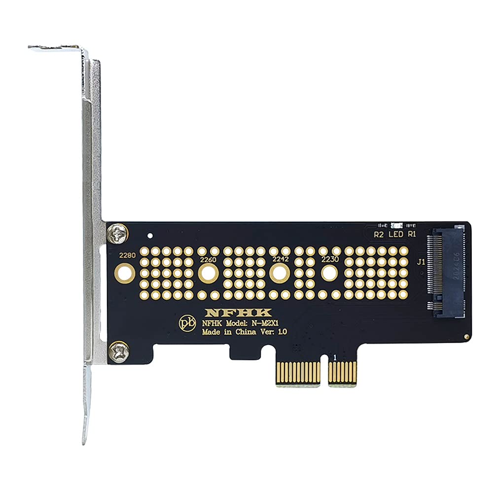 Dovhmoh NVMe PCIe NGFF SSD To PCIe X1 Adapter PCIe X1 To Card Supports and 2280 Size NVMe SSDs M.2 Card, M.2 2230, 2242, 2260, M.2