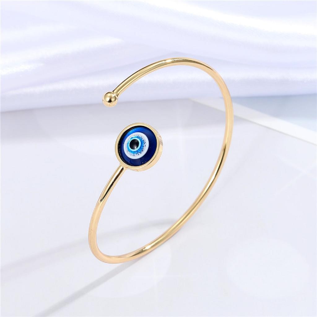Lucky Turkish Blue Evil Eye Bracelet Bangles for Women Men Simple Round Bead Bracelet Wishing Bracelet Ladies Charm Jewelry Gift