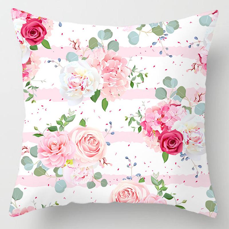 Pink Print Sweet Decorative Pillowcase Sofa Cushion Car Decoration Cushion Cover Cute Exquisite Home Decor Pillowcase