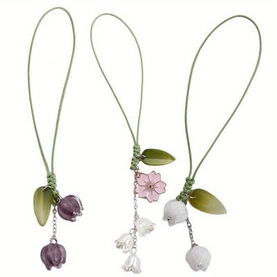 Niedliche Tulpenblumen Umhängeband Lanyards Anhänger für Handyhülle Schlüsselanhänger Autoschlüsselanhänger Headset-Hülle zum Aufhängen