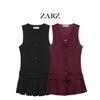 ZARZ DIY European & American Style Women's Classic Fashion Versatile Pleated Short Dress