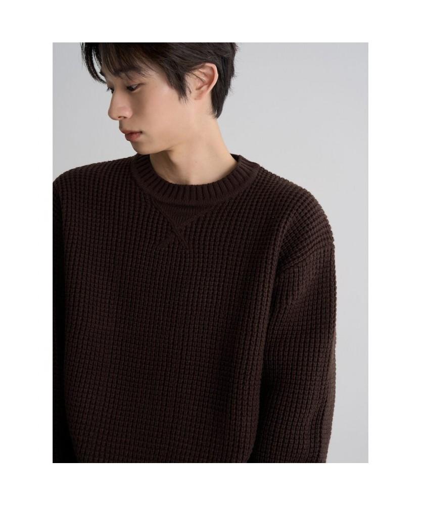 8SECONDS Casual Fisherman Round Knit Brown
