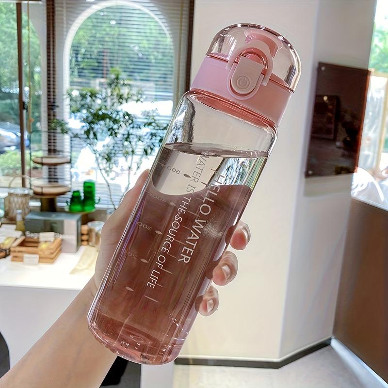 1pc BPA-Free Plastic Water Bottle, Leak-Proof & Fall-Proof, Transparent Large Capacity, Portable for Outdoor Use, Round Shape