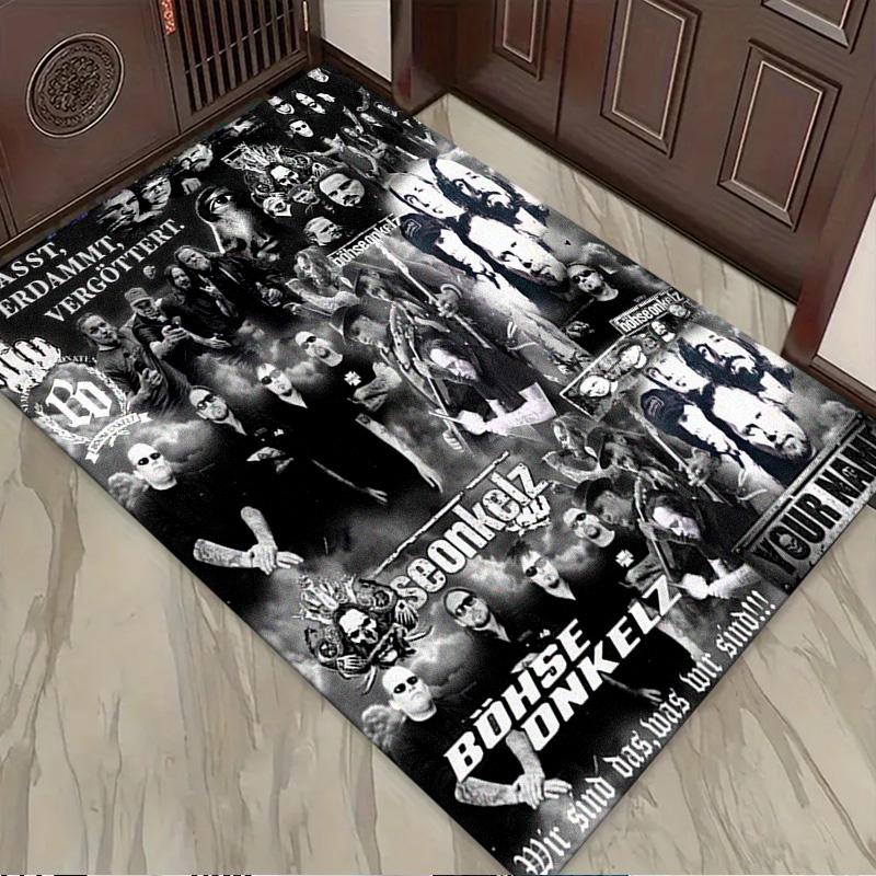 Name Individuell Böhse Onkelz Poster Teppich für Wohnzimmer Schlafzimmer Zuhause Sofadekoration, Kinder spielen Rutschfeste Bodenmatte