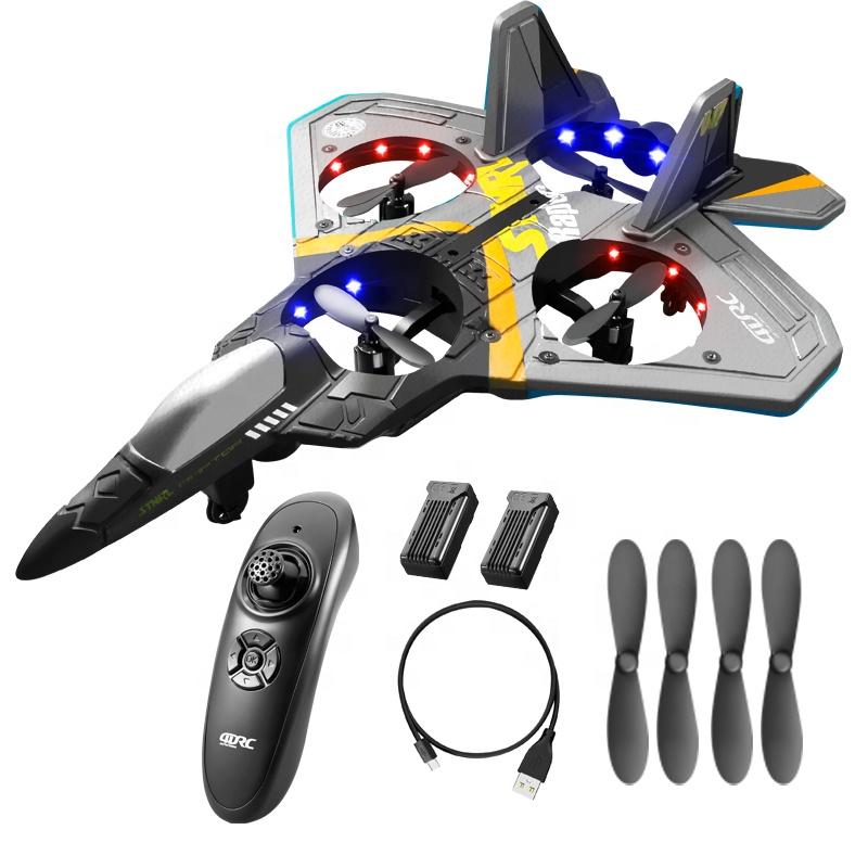 

2.4G Radio Gyroscope RC Fighter Jet Gravity Induction Aerobatic Tumbling Glider Foam LED Aircraft Model Toy Gift For Children червоний