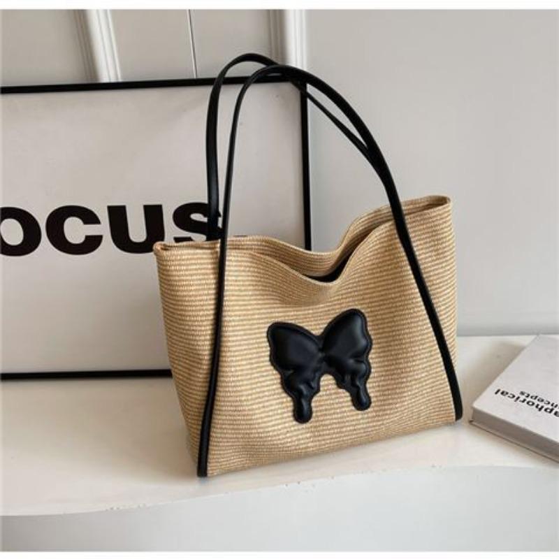 Summer Woven Bag Women's New Fashionable Large Capacity Commuting Shoulder Bag Tote Bag