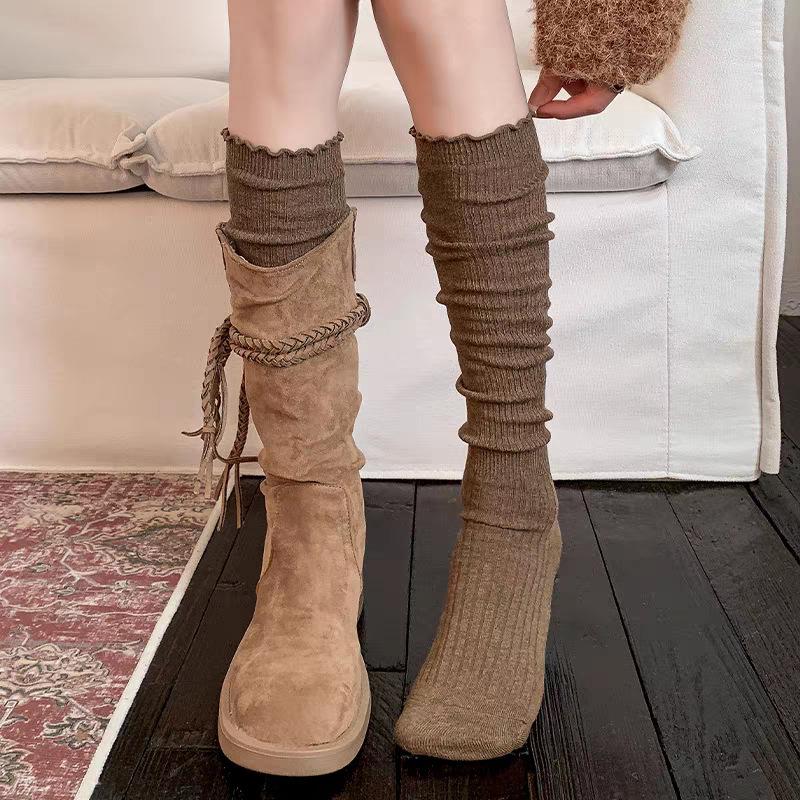 

Short Stockings for Children - Summer Long Stockings That Flatter The Figure, Lace Stockings, White Pile Stockings, Paired with Boots - Summer Attire. 1 pair кавовий