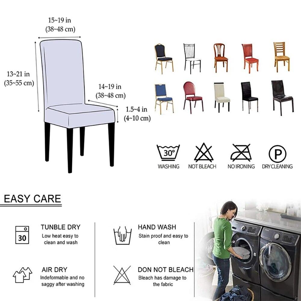 Elastic Waterproof Chair Cover Plain Spandex Dining Room Seat Cover Chair Protector for Restaurant Kitchen Banquet Seat Case