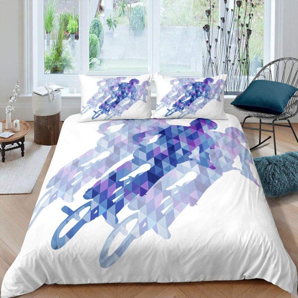 Pink Bicycle Duvet Cover For Girls Women Twin Full King Size,Roses Flower Bedding Set Bike Floral Green Leaves Comforter Cover