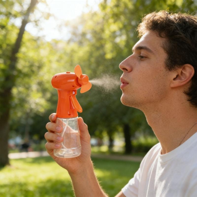 4 Adet El Spreyli Soğutma Fanı Taşınabilir El Kranklı Sis Nemlendirici Soğutma Fanı Çocuklar Yetişkinler Sıcak Hava İçin