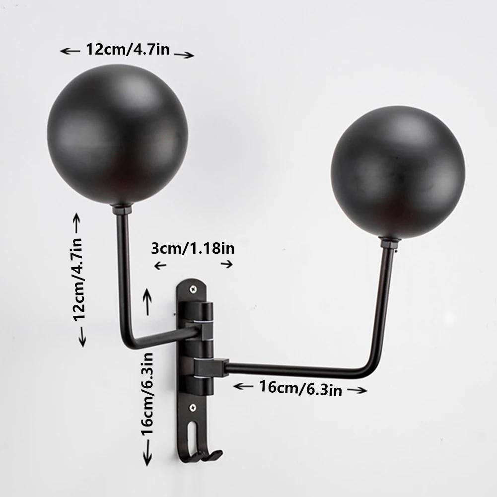 New Motorcycle Helmet Wall Mount Rack 180° Rotation Helmet Hanger Helmet Stand Rack Storage With Double Hook For Bike Helmets