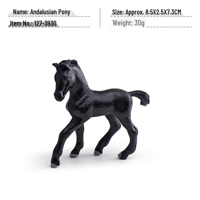 Junma Model Children's Cognitive Simulation of Akhal-Teke and Tennessee Walking Horse Stallion Ornament