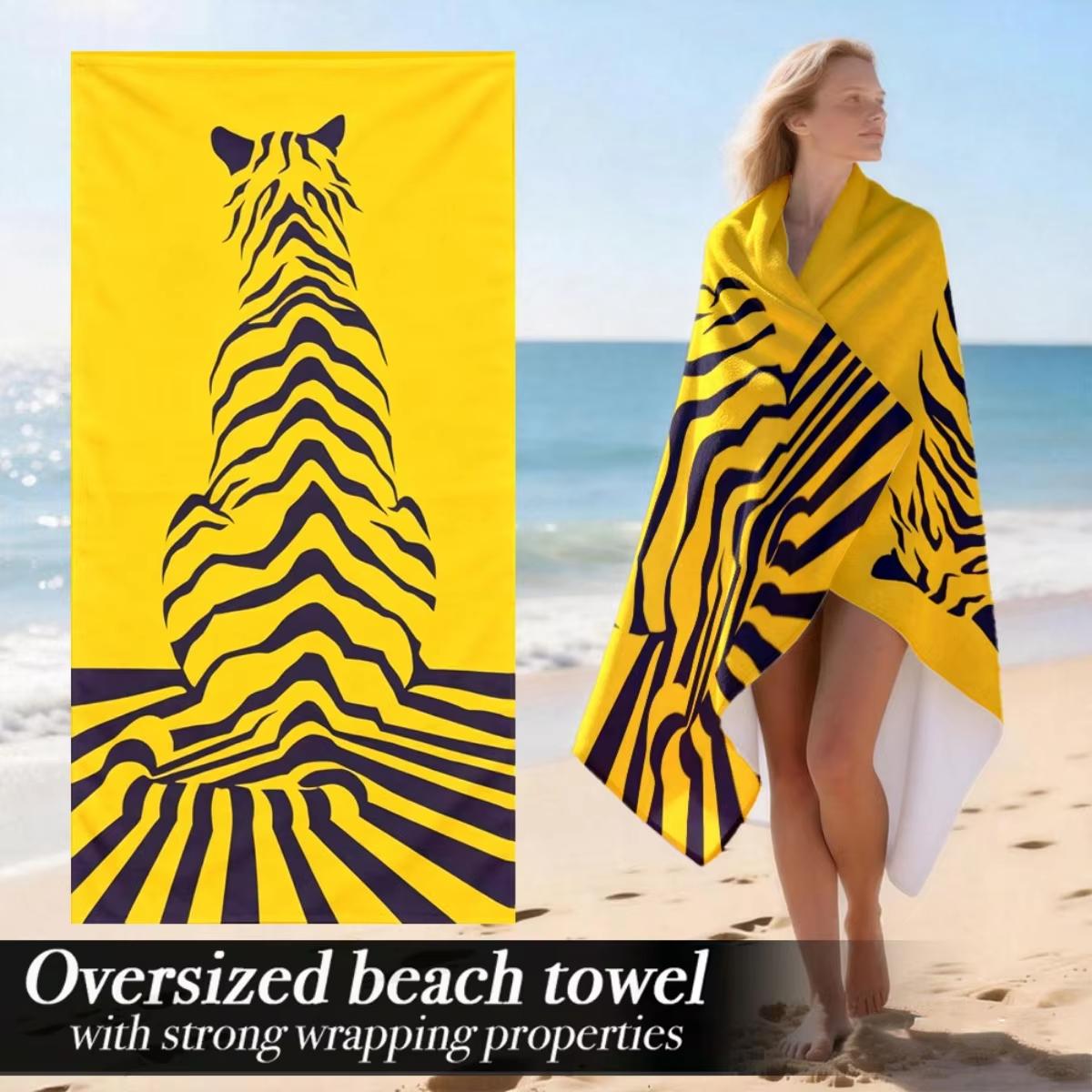 

Luxury Soft Plush Beach Towel, Lightweight Absorbent Strong Wrapping Quick Dry Microfiber for Pool Swimming Travel Camping W30*H60(CM)