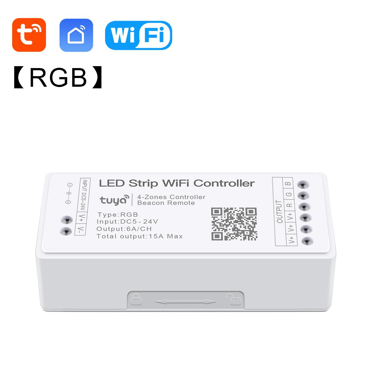 

Контроллер светодиодной ленты Tuya WiFi Alexa Google Home Голосовое управление RGB RGBW CCT Светодиодная лента Контроллер приложения Smart Life Bluetooth DC12V-24V