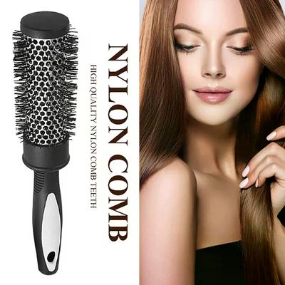 Kulatá kulmovací kartáčová hřebenová stylingová nylonová kartáčová termo hliníková trubice kartáč na vlasy pro ženy muže foukání a sušení vlasů