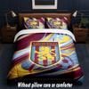 Aston Villa Football Design Bed Bedding Set 1 Duvet Cover + 2 Pillowcases Soft Breathable Household Bed Linens