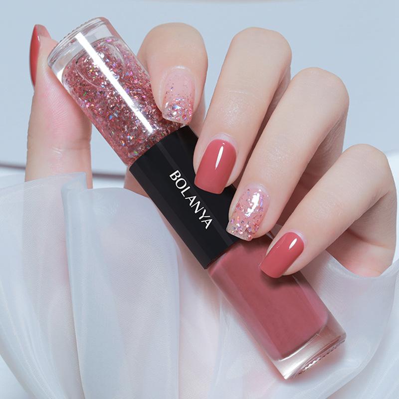 2-in-1-Nagellack mit zwei Enden, auf Ölbasis, schnelltrocknend, keine UV-Lampe erforderlich, lang anhaltender, splitterfester Nagellack
