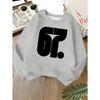 Kids Unisex Crewneck Sweatshirt, Minimalist Bold Black Number 67 Dot Print Soft Fleece Long Sleeve Pullover For Boys Girls Over 4 Years Old