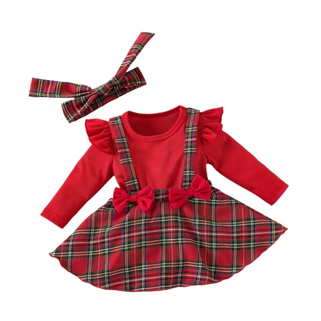Christmas Outfits for Girls Headband Xmas Jumpsuit Party Favors Supplies