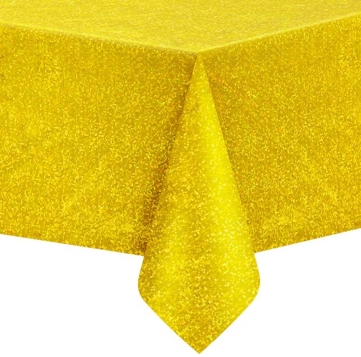 Holographic Gold Party Foil Tablecloth 137X274Cm