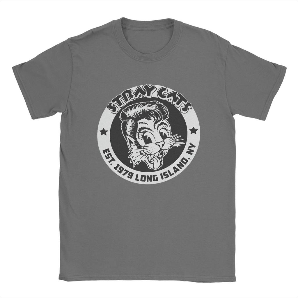 Awesome Stray Cats Band T-Shirt Men Crew Neck Pure Cotton T Shirts Short Sleeve Tee Shirt Summer Clothes