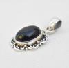 Natural Black Onyx Pendant, Solid 925 Sterling Silver Pendant, Boho Pendant, Oval Onyx Pendant, Birthstone Pendant, Gift for Friends