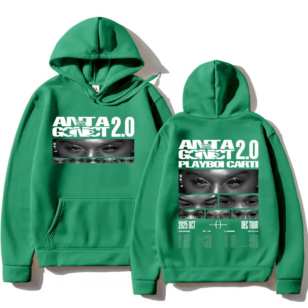 Rapper Hoodies Playboi Carti Antagonist Tour Sweatshirts Men Women Hip Hop Streetwear Male Pullovers Y2K