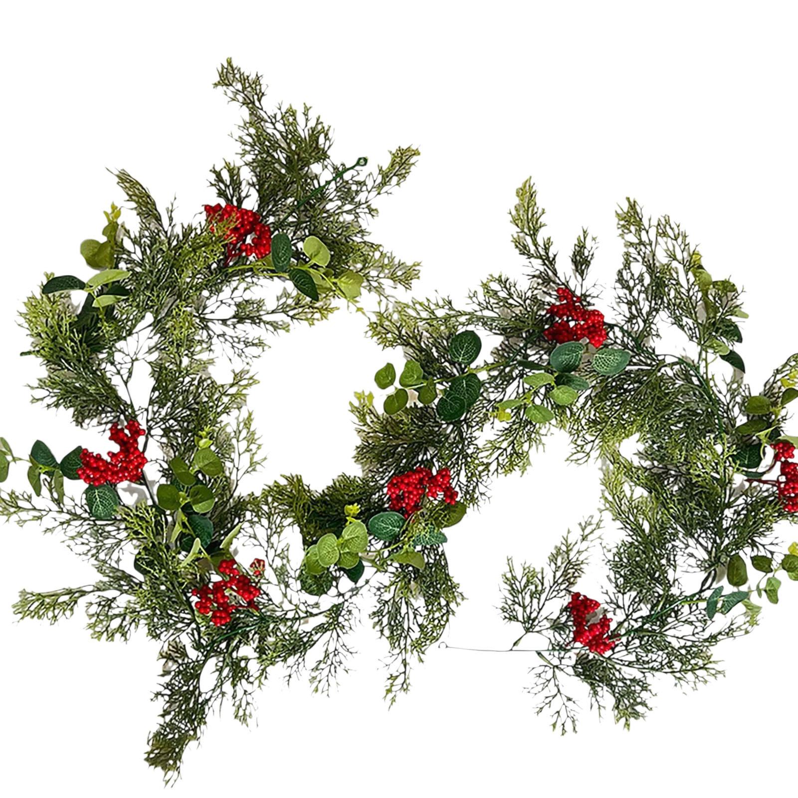 

Рождественский декор 6.3 футов Рождественская гирлянда Искусственные ягоды Гирлянда Праздничный декор