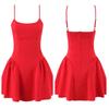 New sexy square collar red waist suspender dress short princess dress tide