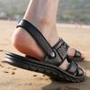 Sommer neue Herrensandalen Herren trendige Leder Strandschuhe große Größe erste Schicht Rindsleder lässige Herren coole Hausschuhe