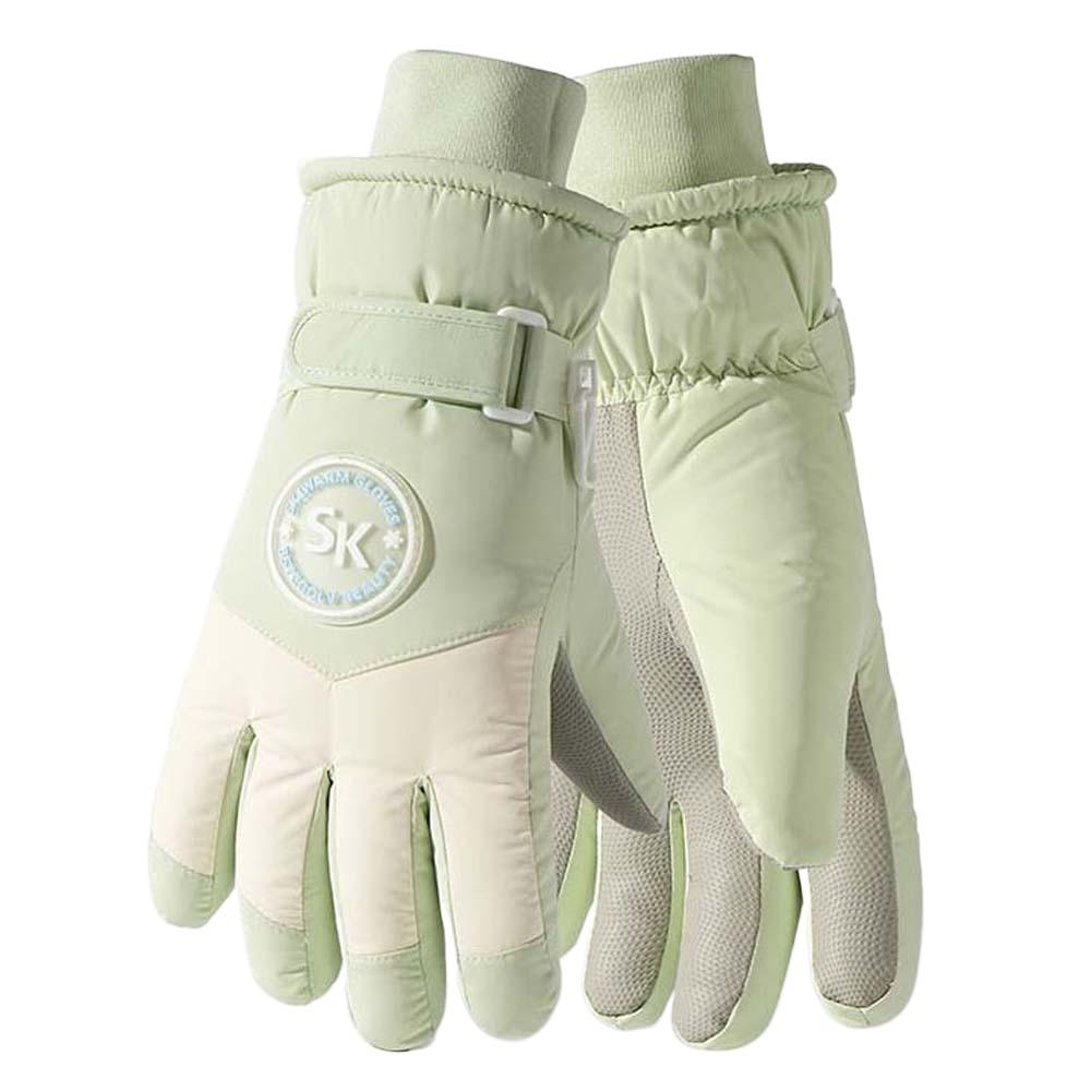 Soft Plush Thickened Gloves Oxford Cloth Finger Mittens Gift Unisex Windproof Gloves  Autumn