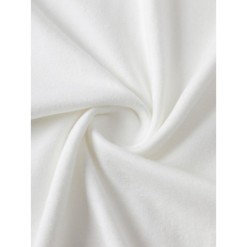 European Size Women's Casual Short Sleeve Crew Neck T-Shirt - Heart & Cross Print with Whimsical Doodle Design