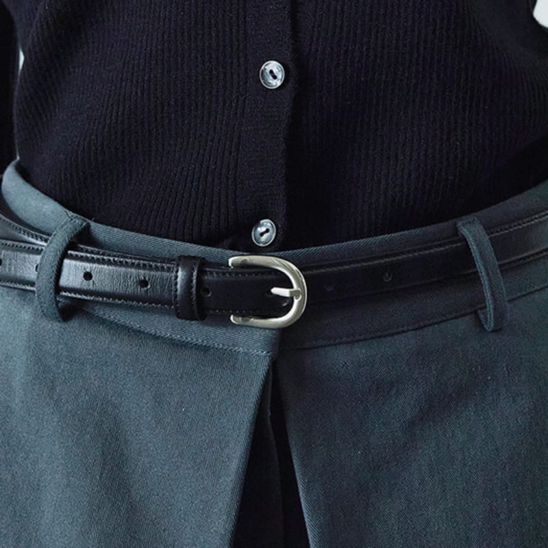 

ihr ROUND BUCKLE LEATHER BELT / BLACK BLACK