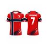 Maglia Norvegese Personalizzata con Nome e Numero, Scollo Rotondo, Design a Striscia a Contrasto Uniforme Generale per Allenamento e Competizione