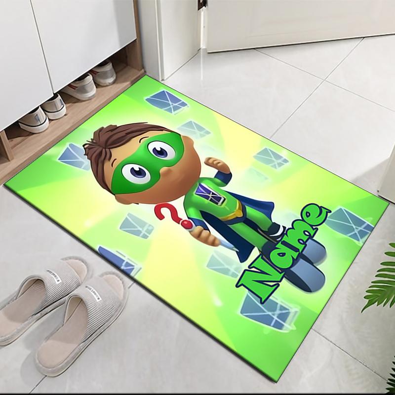 Custom Name Super Why Printed Carpet, for Office Chair Living Room Bedroom Kitchen Room Decor Gifts.