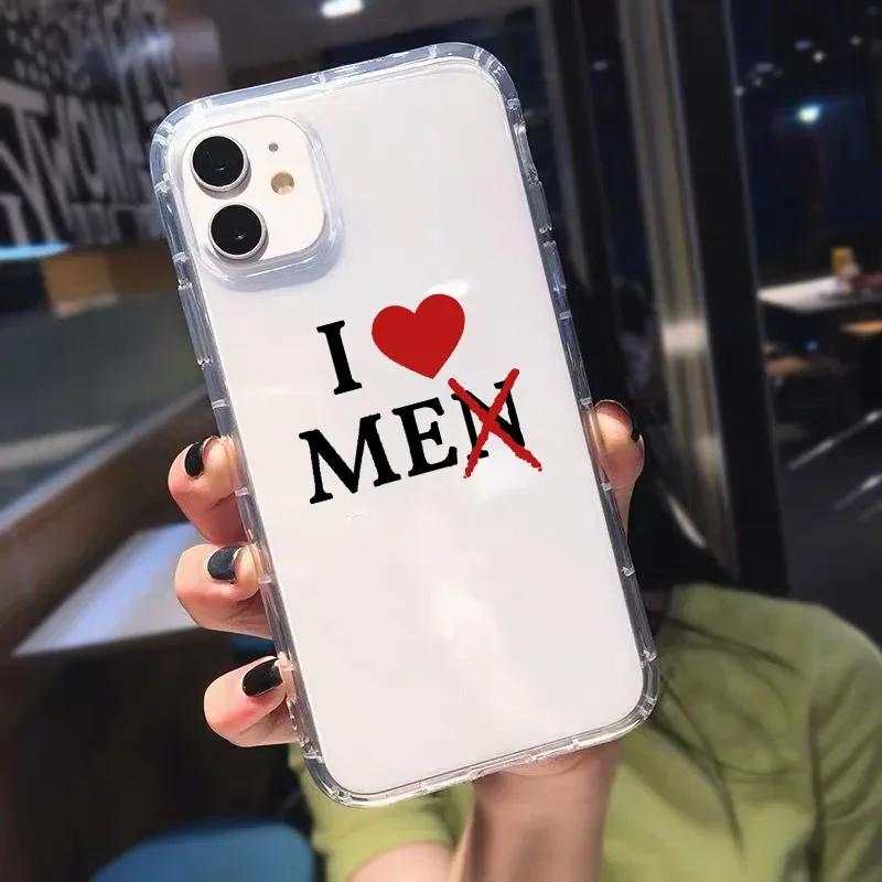 Cute Funny I Love My Girlfriend  Phone Case for IPhone 11 12 13 14 Pro Max X XR 15 Clear Couple Paired Coques Girlfriends Gift