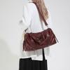Faux Leather Duffel Bag Women's Fashion Shoulder Tote with Front Zip Pocket