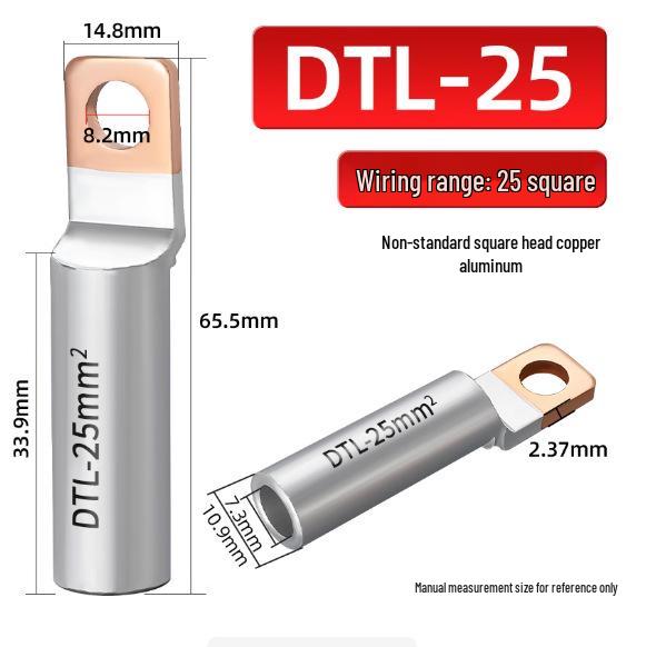 Square Head Copper-Aluminum Terminal Lugs DT L-2 (16-500 sq mm)