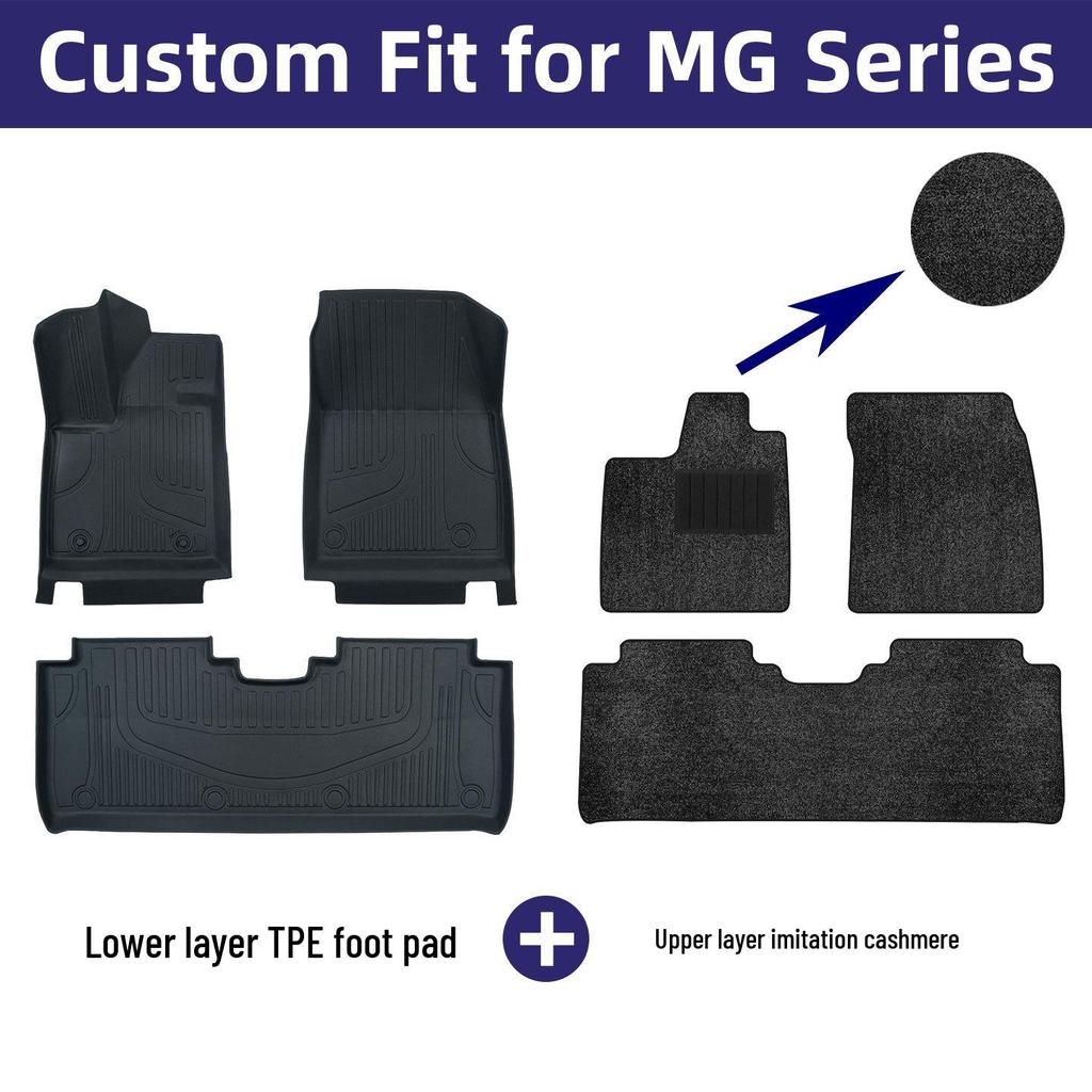 Eco-Friendly TPE Car Floor Mats for MG Models: MG07, MG4X, MG ES5/HS/ZS, MG7, MG5 - Odorless Design