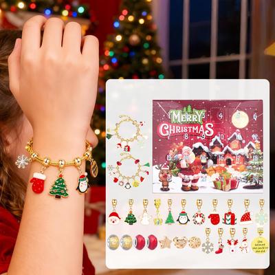Christmas Bracelet Advent 24 Days DIY Crafting Set Jewelry Making Countdown Calendar for Kids Teens Adults Collectors Craft