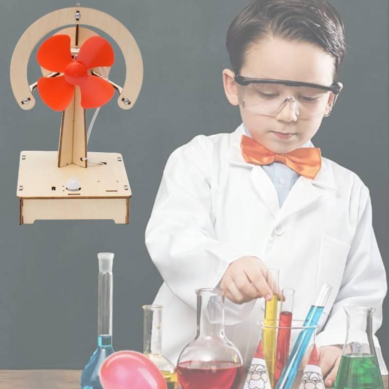 Holz DIY Körperwahrnehmung Elektrischer Ventilator Handgemachtes Kit Für Wissenschaftliche Experimente Schulbedarf