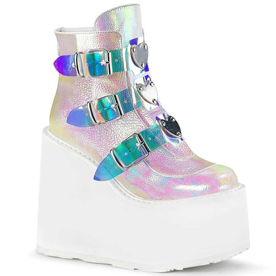 Women Ankle Boots Gothic Platform Punk Winter Martin Black High Heels Sexy Ladies Shoes
