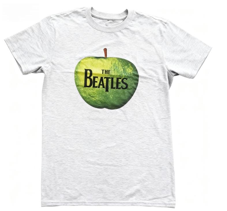 Black Beatles Apple Logo Lizenziert T-shirt, Herren Fashion Print Short-sleeved, Comfortable for Both Men and Women, Pure Cotton