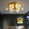 Creative Crystal Chandelier Ceiling Light Indoor Decor Golden Chandelier Design Ceiling Lamp For Parlor Dining Bedroom Kitchen