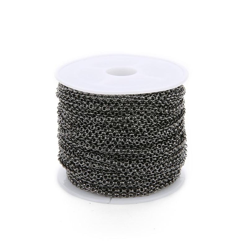 10 Yard 2/3mm Metal Iron Rolo O Link Chains Bulk Chain Gold Color for Diy Bracelet Necklaces Making Findings Wholesale
