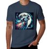 Cosmic Wolf Howg At the Moon TShirt Plus Size Tops New Edition Kawaii Clothes Tshirts for Unisex